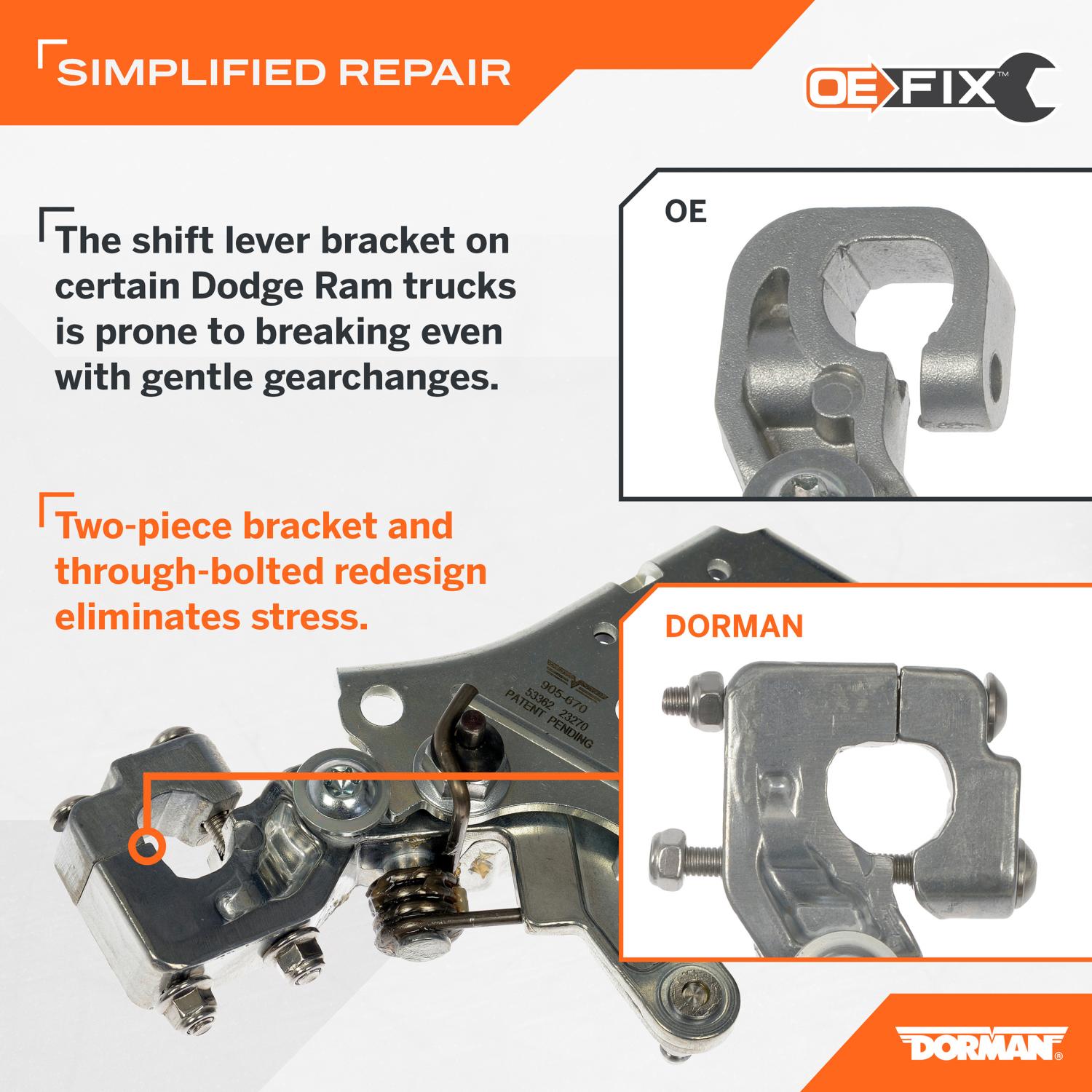 Dorman 905670 - Auto Trans Shift Lever Bracket Dorman 905670 Auto Trans Shift Lever Bracket product image 5 of 5
