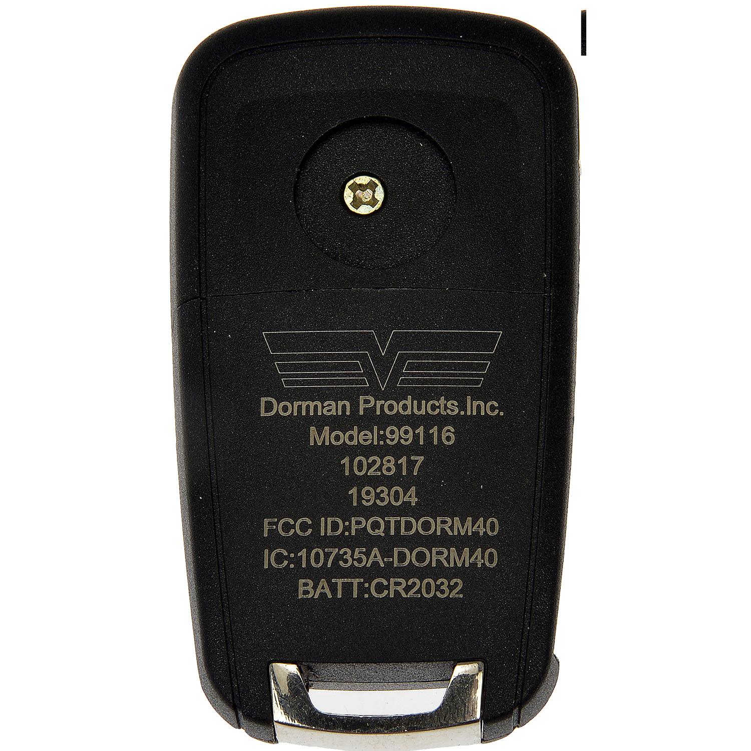 Dorman 99116 - Remote Control Transmitter for Keyless Entry and Alarm System Dorman 99116 Remote Control Transmitter for Keyless Entry and Alarm System product image 2 of 4