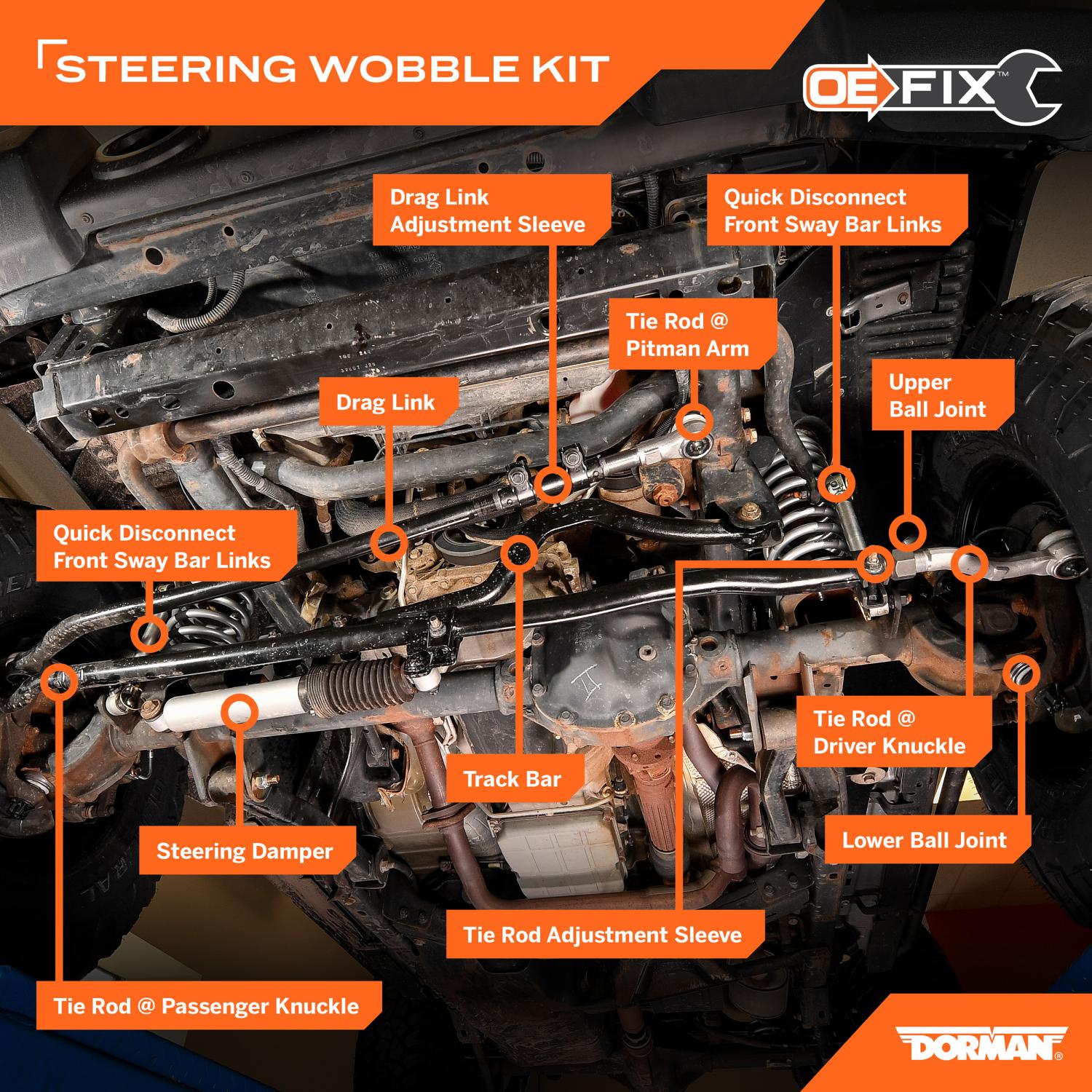 Dorman SWS96305RD - Steering Wobble Repair Kit Dorman SWS96305RD Steering Wobble Repair Kit product image 5 of 5