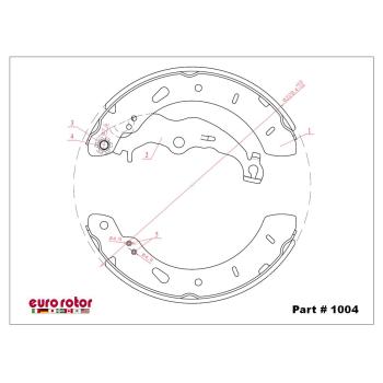 2014 Ford Focus Drum Brake Shoe Rear Eurorotor 1004 image 1 of 1