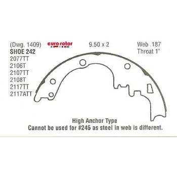 1981 Pontiac Firebird Drum Brake Shoe Rear Eurorotor 242R image 1 of 1