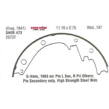 1996 GMC Yukon Drum Brake Shoe Rear Eurorotor 473R image 1 of 1
