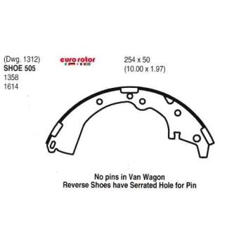 2002 Toyota Tacoma Drum Brake Shoe Rear Eurorotor 505 image 1 of 1