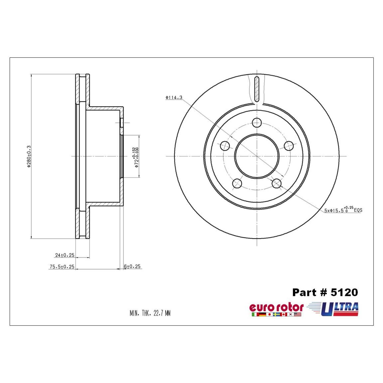 Eurorotor 5120 - Disc Brake Rotor Eurorotor 5120 Disc Brake Rotor product image 1 of 1