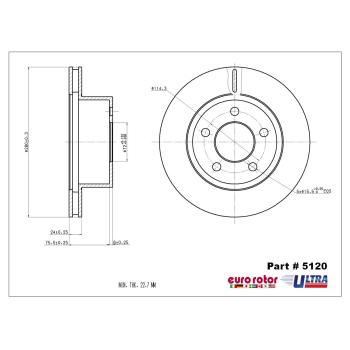 1995 Jeep Grand Cherokee Disc Brake Rotor Front Eurorotor 5120 image 1 of 1