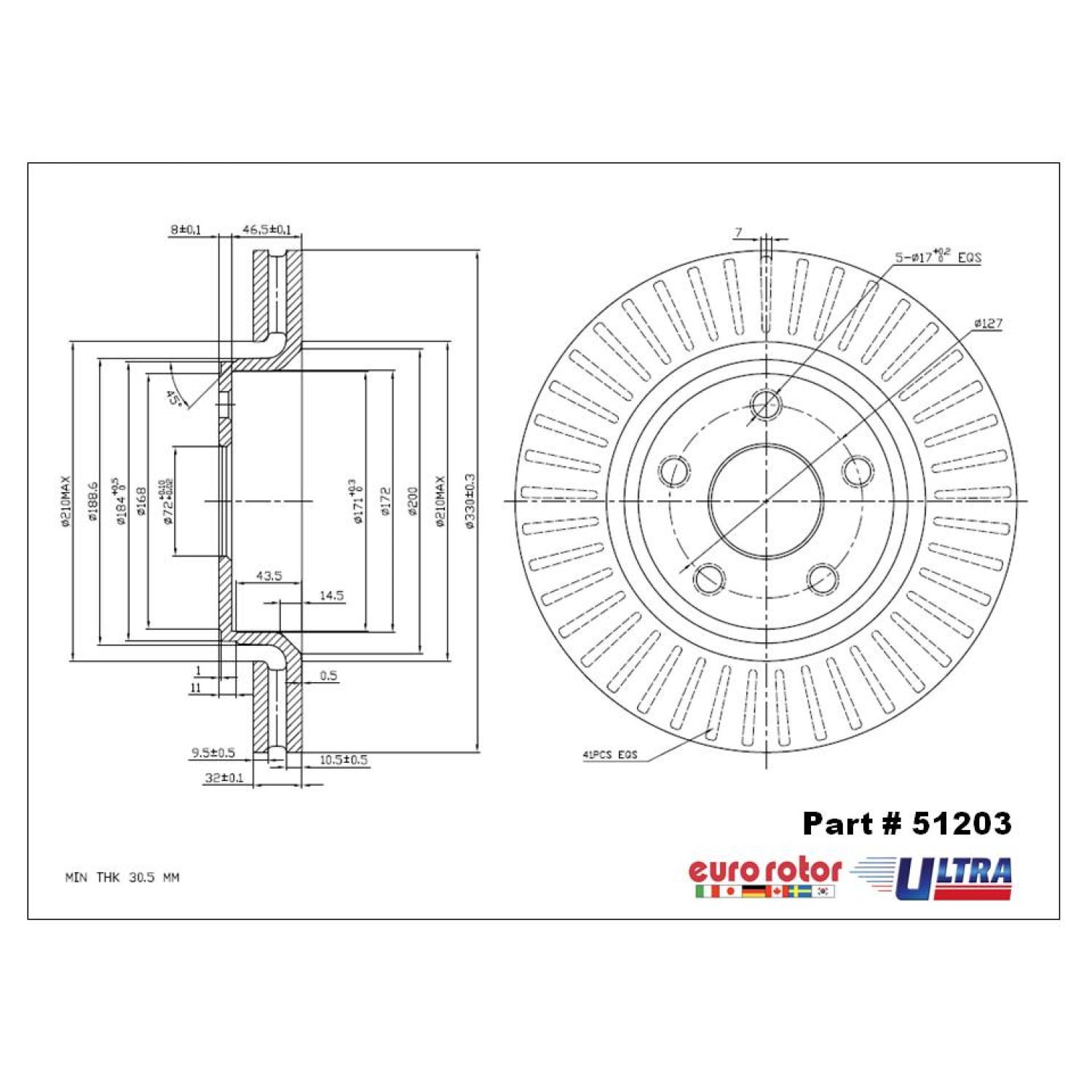 Eurorotor 51203 - Disc Brake Rotor Eurorotor 51203 Disc Brake Rotor product image 1 of 1