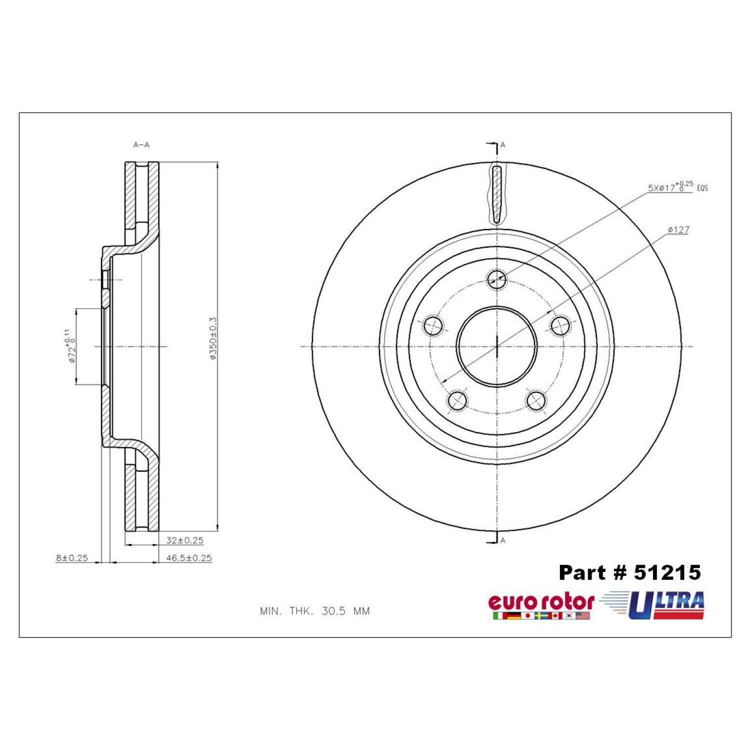 Eurorotor 51215 - Disc Brake Rotor Eurorotor 51215 Disc Brake Rotor product image 1 of 1