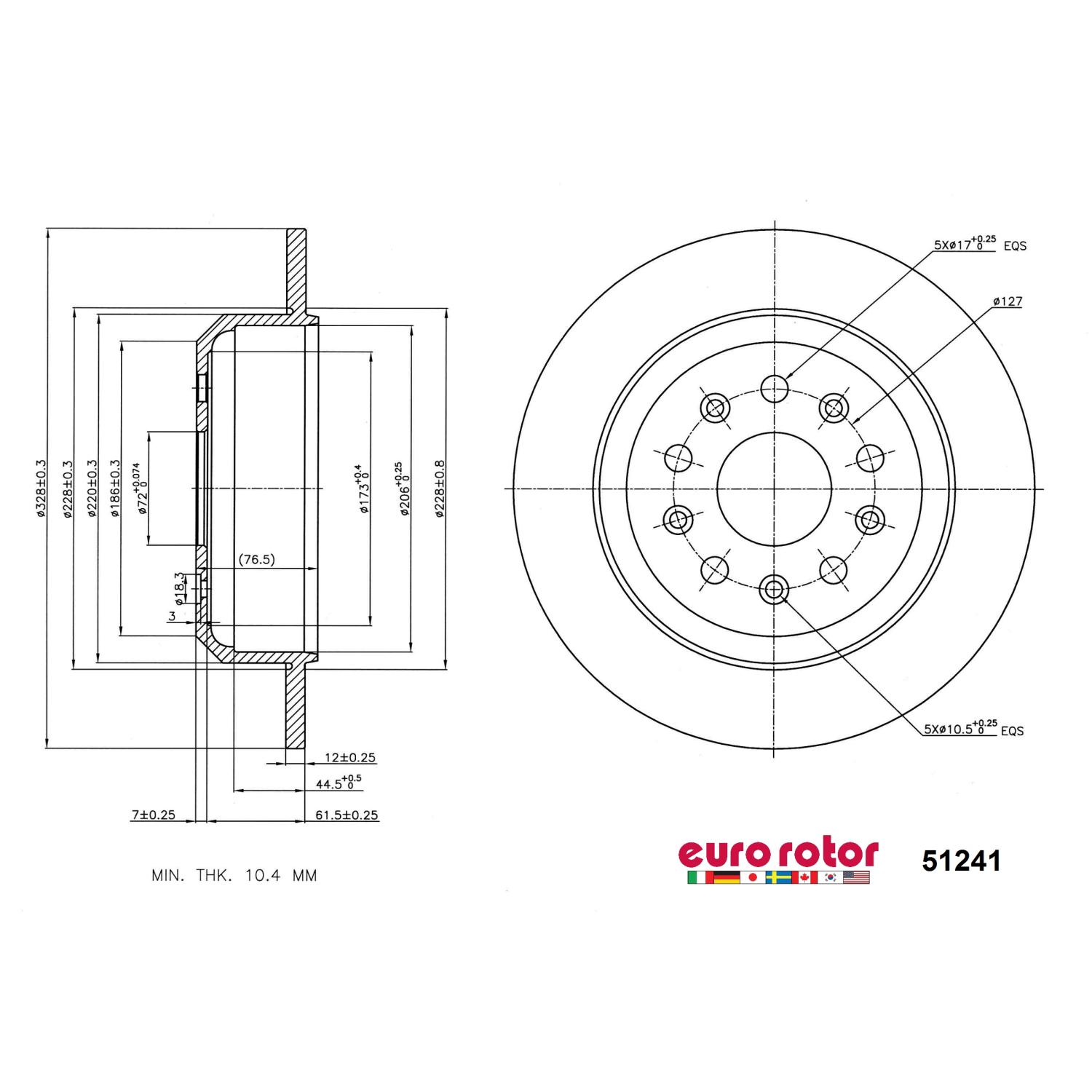 Eurorotor 51241 - Disc Brake Rotor Eurorotor 51241 Disc Brake Rotor product image 1 of 1