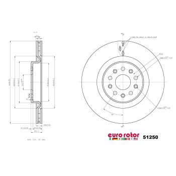 2021 Jeep Grand Cherokee L Disc Brake Rotor Front Eurorotor 51250 image 1 of 1