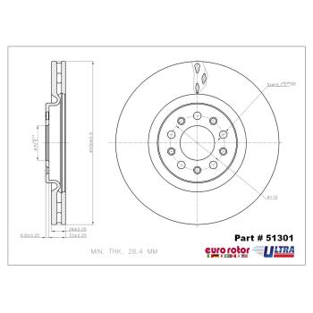 2015 Chrysler 200 Disc Brake Rotor Front Eurorotor 51301 image 1 of 1