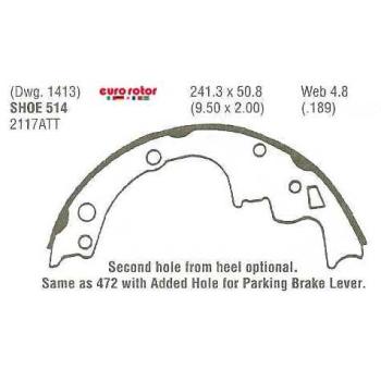1995 Chevrolet S10 Drum Brake Shoe Rear Eurorotor 514 image 1 of 1