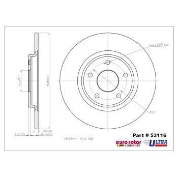 2012 Ram C/V Disc Brake Rotor Rear Eurorotor 53116 image 1 of 1