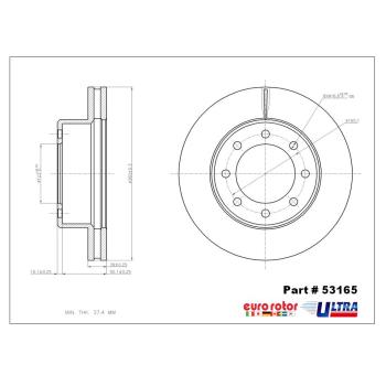 2014 Ram 3500 Disc Brake Rotor Front Eurorotor 53165 image 1 of 1