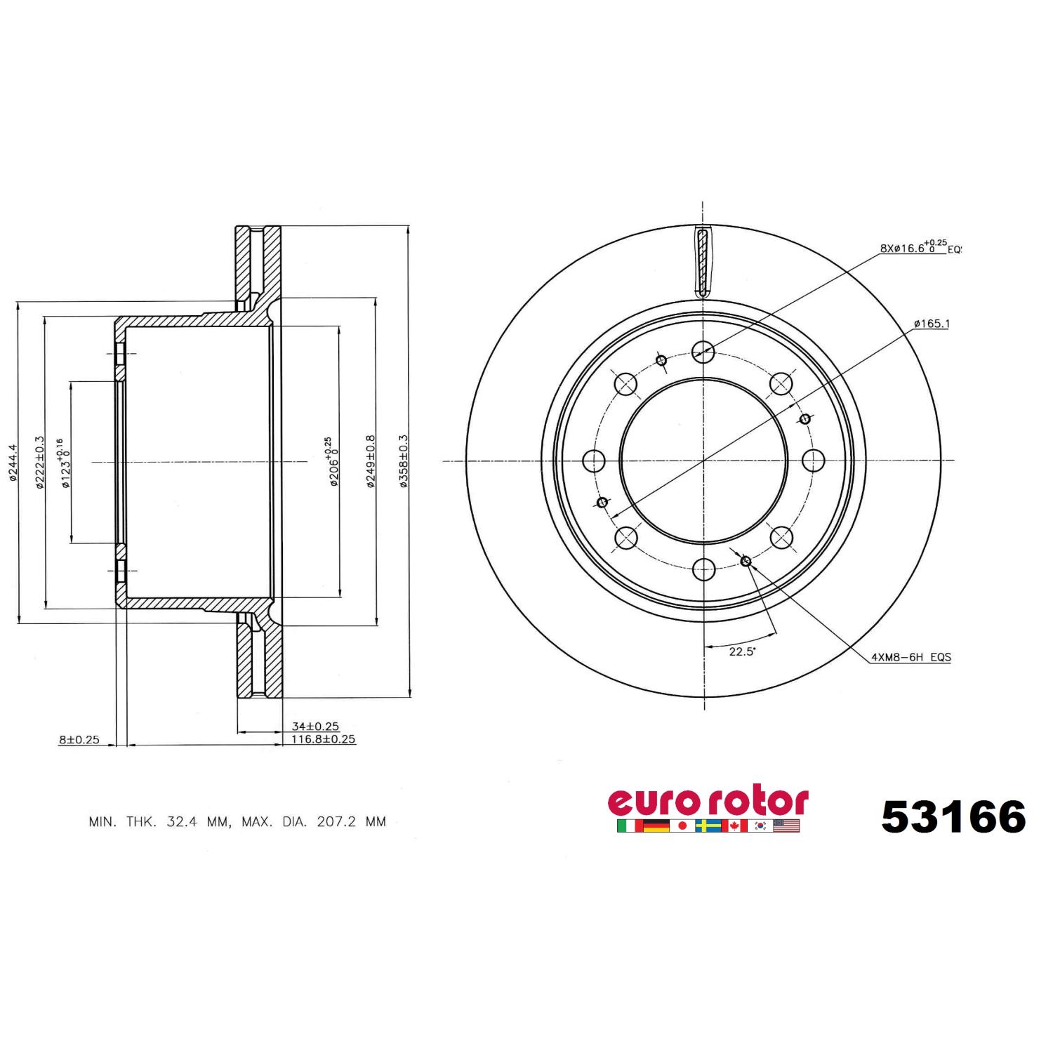 Eurorotor 53166 - Disc Brake Rotor Eurorotor 53166 Disc Brake Rotor product image 1 of 1