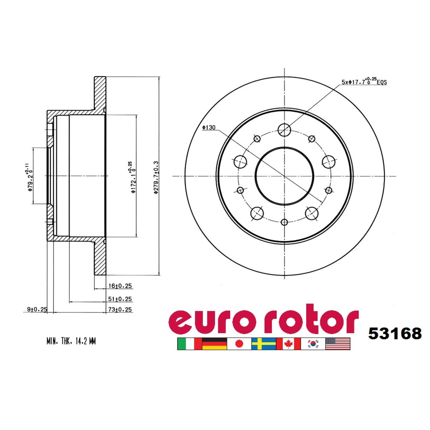 Eurorotor 53168 - Disc Brake Rotor Eurorotor 53168 Disc Brake Rotor product image 1 of 1