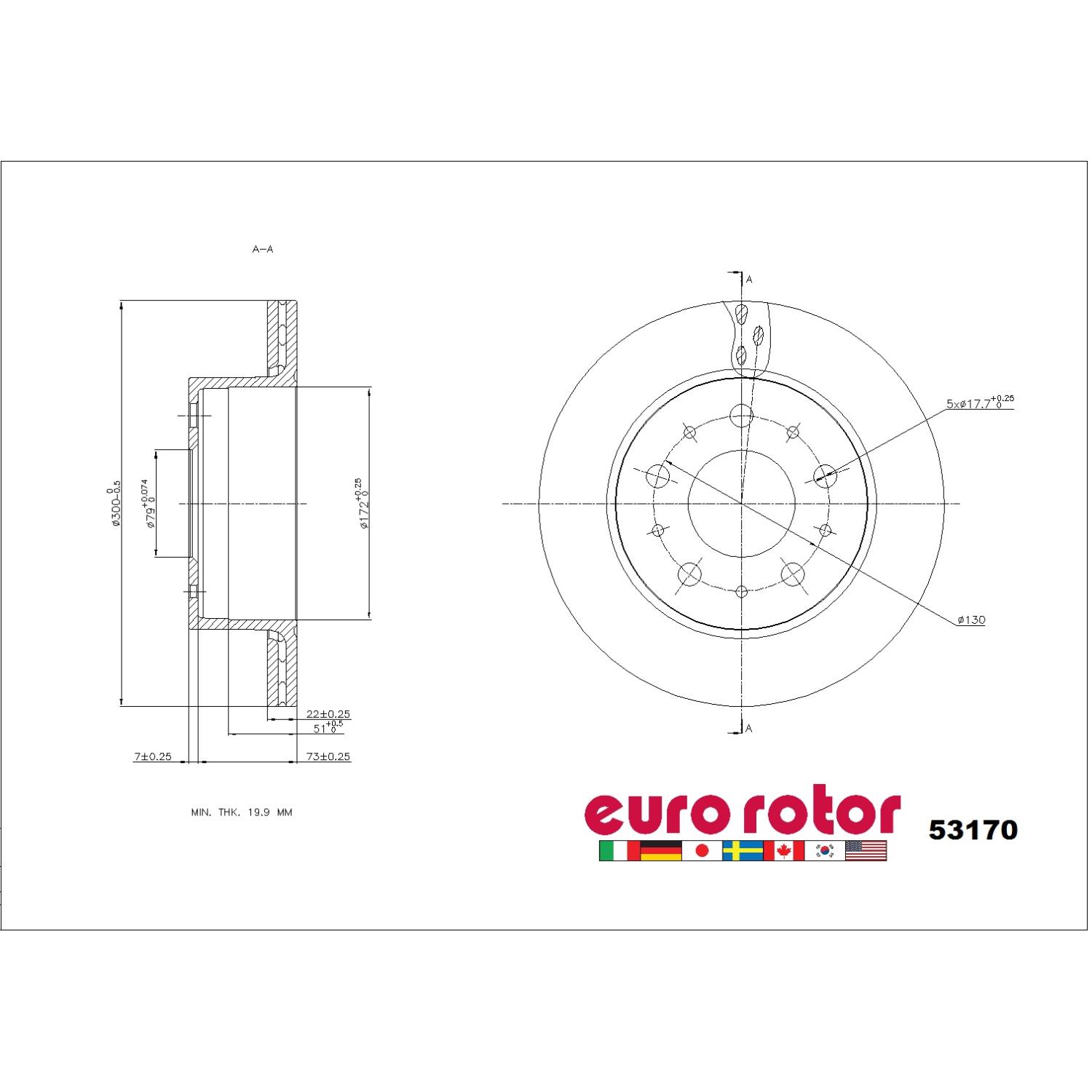 Eurorotor 53170 - Disc Brake Rotor Eurorotor 53170 Disc Brake Rotor product image 1 of 1