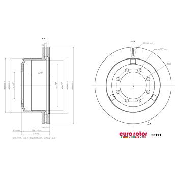 2023 Ram 3500 Disc Brake Rotor Rear Eurorotor 53171 image 1 of 1