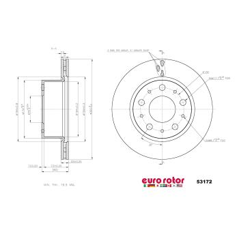 2022 Ram ProMaster 3500 Disc Brake Rotor Rear Eurorotor 53172 image 1 of 1