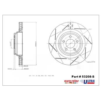 2018 Dodge Challenger Disc Brake Rotor Rear Eurorotor 53208S image 1 of 1