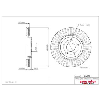 2009 Chrysler PT Cruiser Disc Brake Rotor Front Eurorotor 53230 image 1 of 1