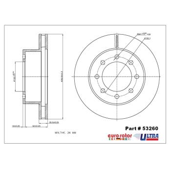 2008 Dodge Ram 2500 Disc Brake Rotor Front Eurorotor 53260 image 1 of 1