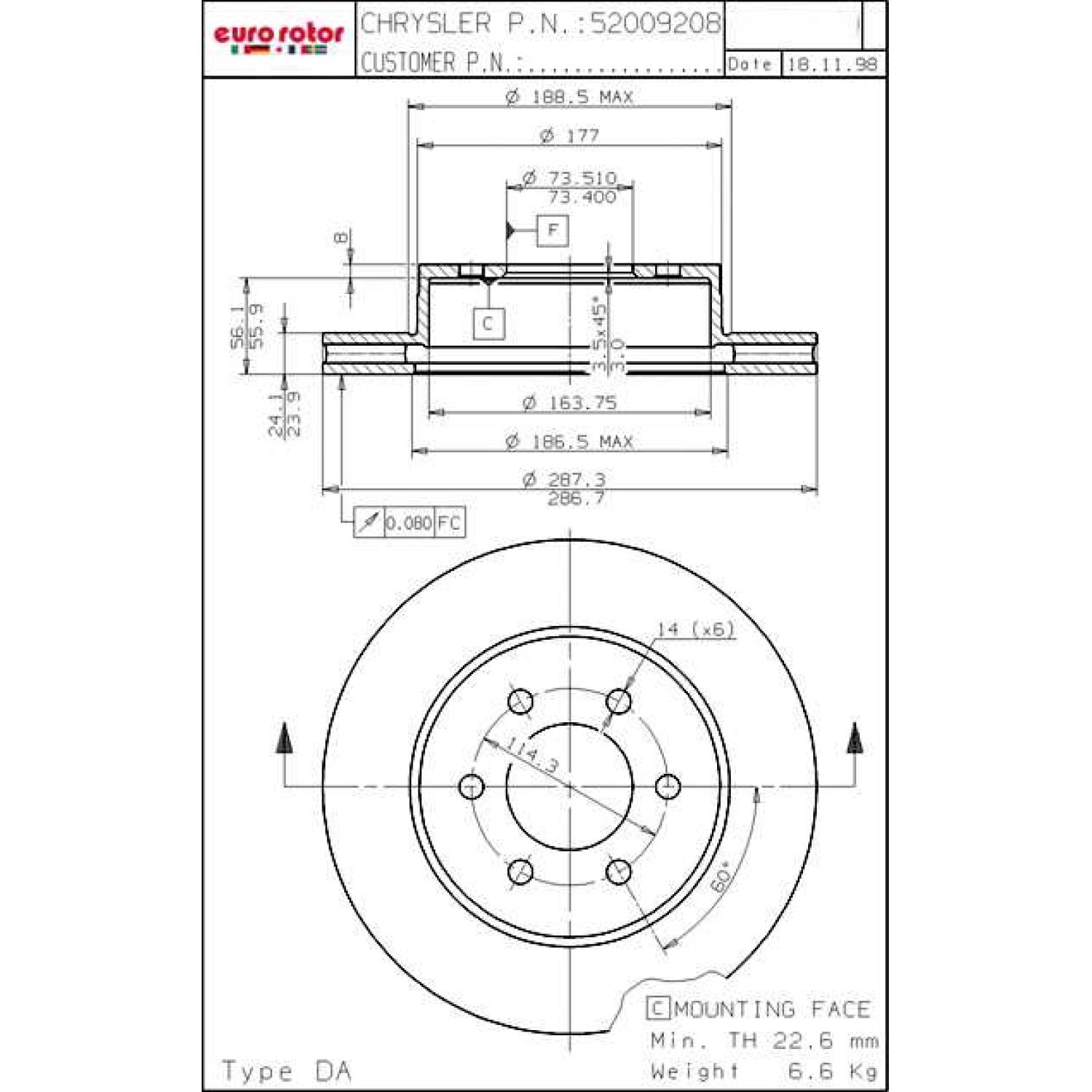 Eurorotor 53330 - Disc Brake Rotor Eurorotor 53330 Disc Brake Rotor product image 1 of 1