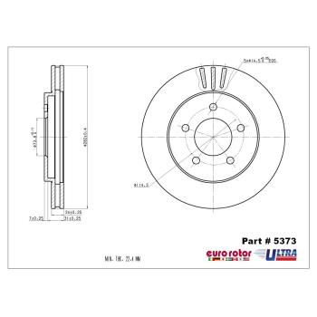 2002 Chrysler Prowler Disc Brake Rotor Front Eurorotor 5373 image 1 of 1