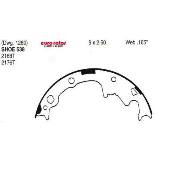 2000 Jeep Cherokee Drum Brake Shoe Rear Eurorotor 538R image 1 of 1