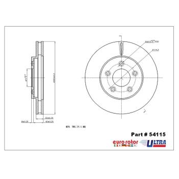 2005 Ford Mustang Disc Brake Rotor Front Eurorotor 54115 image 1 of 1