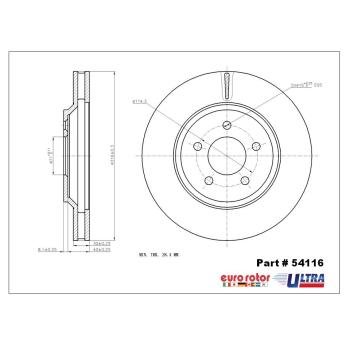 2014 Ford Mustang Disc Brake Rotor Front Eurorotor 54116 image 1 of 1