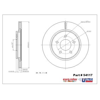 2014 Ford Mustang Disc Brake Rotor Rear Eurorotor 54117 image 1 of 1