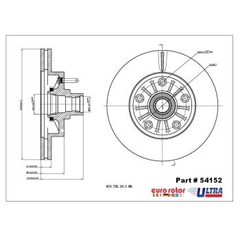 2005 Ford E-150 Disc Brake Rotor and Hub Assembly Front Eurorotor 54152 image 1 of 1
