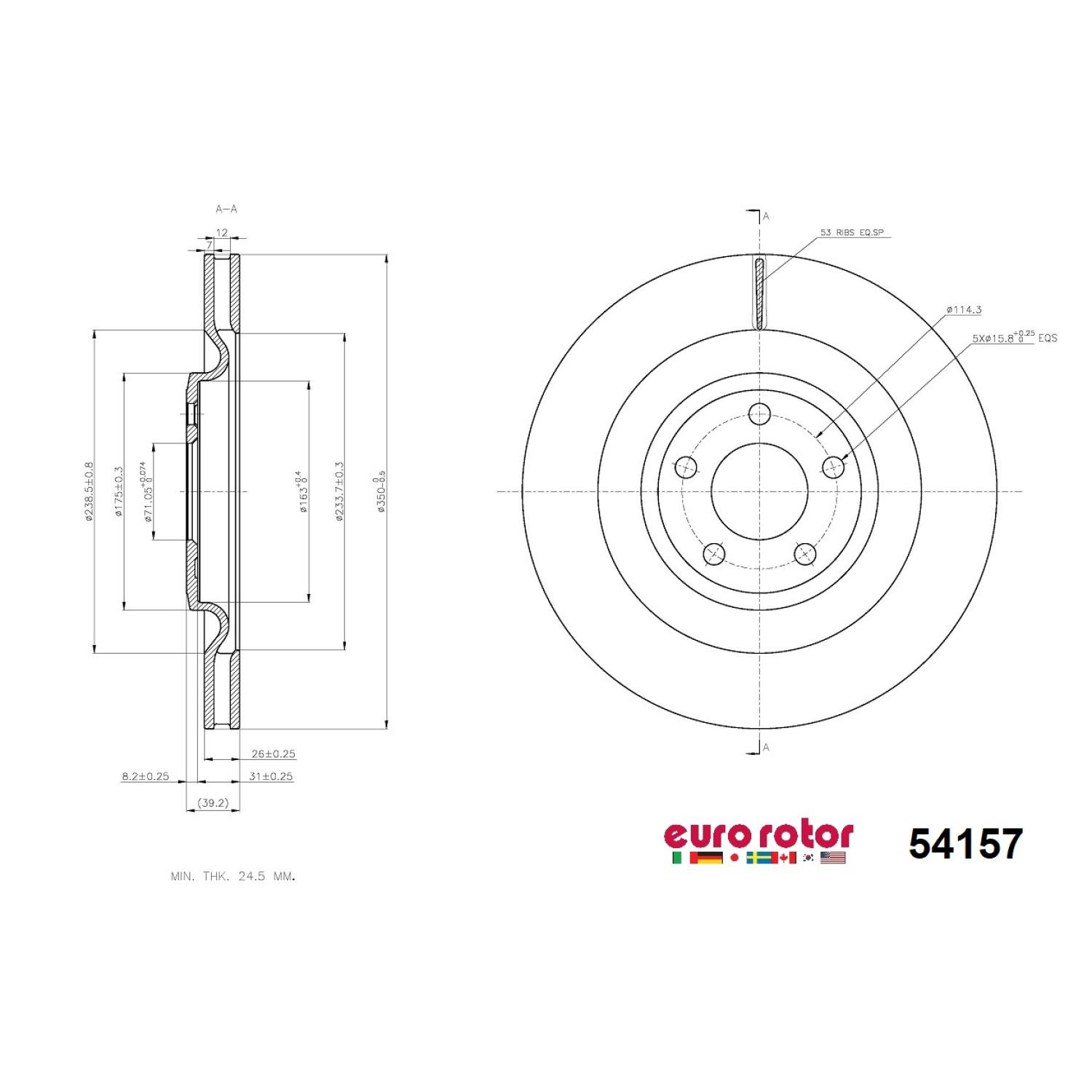 Eurorotor 54157 - Disc Brake Rotor Eurorotor 54157 Disc Brake Rotor product image 1 of 1