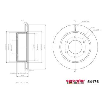 2021 Ford Ranger Disc Brake Rotor Rear Eurorotor 54176 image 1 of 1