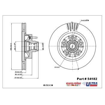 2003 Ford Explorer Sport Trac Disc Brake Rotor and Hub Assembly Front Eurorotor 54182 image 1 of 1
