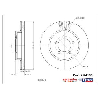 2004 Mercury Mountaineer Disc Brake Rotor Front Eurorotor 54190 image 1 of 1