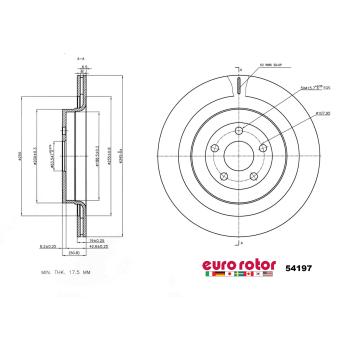 2023 Lincoln Nautilus Disc Brake Rotor Rear Eurorotor 54197 image 1 of 1