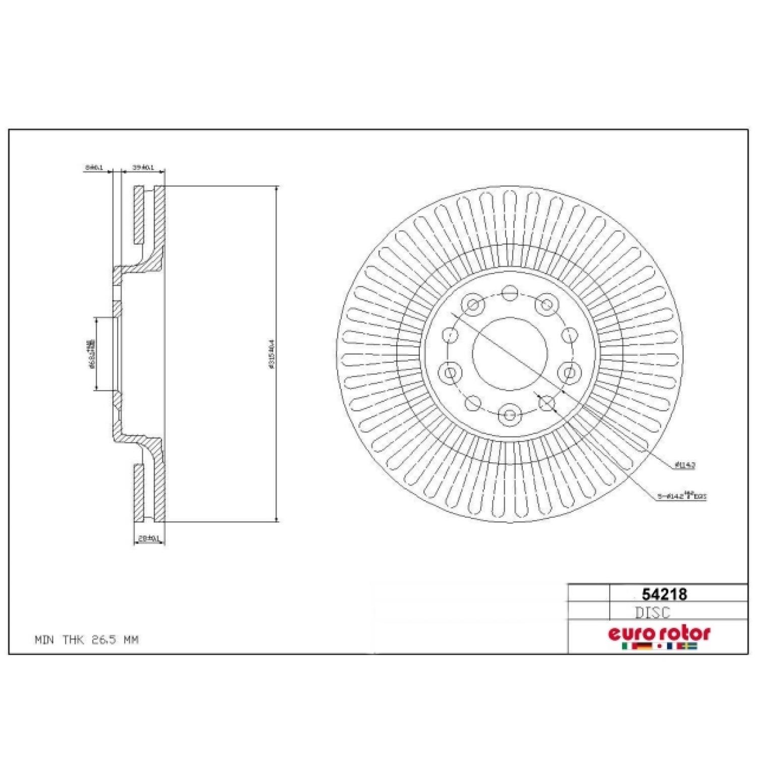 Eurorotor 54218 - Disc Brake Rotor Eurorotor 54218 Disc Brake Rotor product image 1 of 1