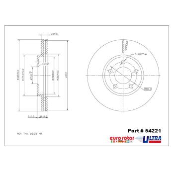 2003 Mercury Marauder Disc Brake Rotor Front Eurorotor 54221 image 1 of 1