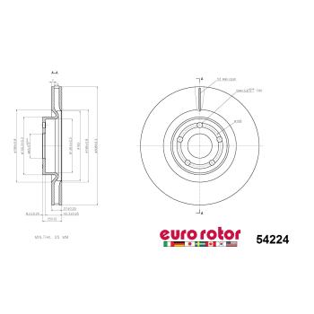 2023 Lincoln Corsair Disc Brake Rotor Front Eurorotor 54224 image 1 of 1