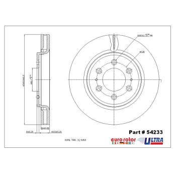 2014 Lincoln Navigator Disc Brake Rotor Front Eurorotor 54233 image 1 of 1