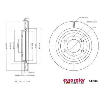 2019 Ford Expedition Disc Brake Rotor Rear Eurorotor 54236 image 1 of 1