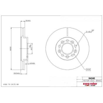 2000 Ford Windstar Disc Brake Rotor Front Eurorotor 54240 image 1 of 1