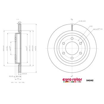 2022 Lincoln Navigator Disc Brake Rotor Rear Eurorotor 54242 image 1 of 1