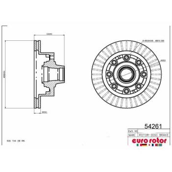 2007 Ford E-150 Disc Brake Rotor and Hub Assembly Front Eurorotor 54261 image 1 of 1