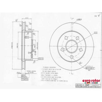 2000 Ford F-150 Disc Brake Rotor Front Eurorotor 54290 image 1 of 1