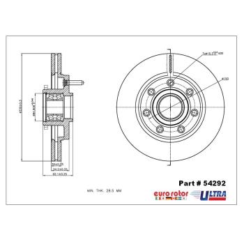 2005 Ford F-150 Disc Brake Rotor and Hub Assembly Front Eurorotor 54292 image 1 of 1