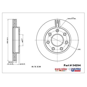 2007 Ford F-150 Disc Brake Rotor Front Eurorotor 54294 image 1 of 1