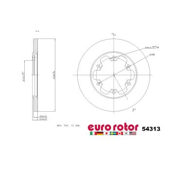 2018 Ford Transit-350 Disc Brake Rotor Rear Eurorotor 54313 image 1 of 1