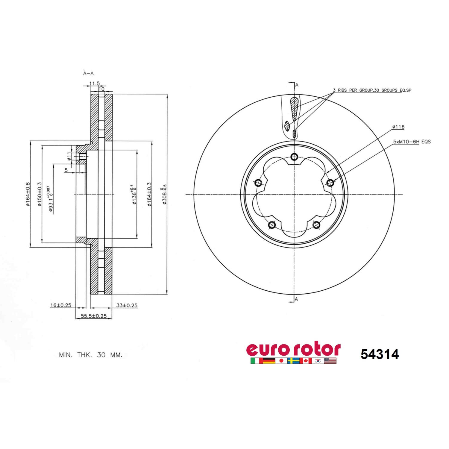 Eurorotor 54314 - Disc Brake Rotor Eurorotor 54314 Disc Brake Rotor product image 1 of 1